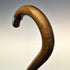 1922 British Antique Gentleman's Walking Stick, Brown Handle, Pure Silver Decoration, Curved Handle, 92cm